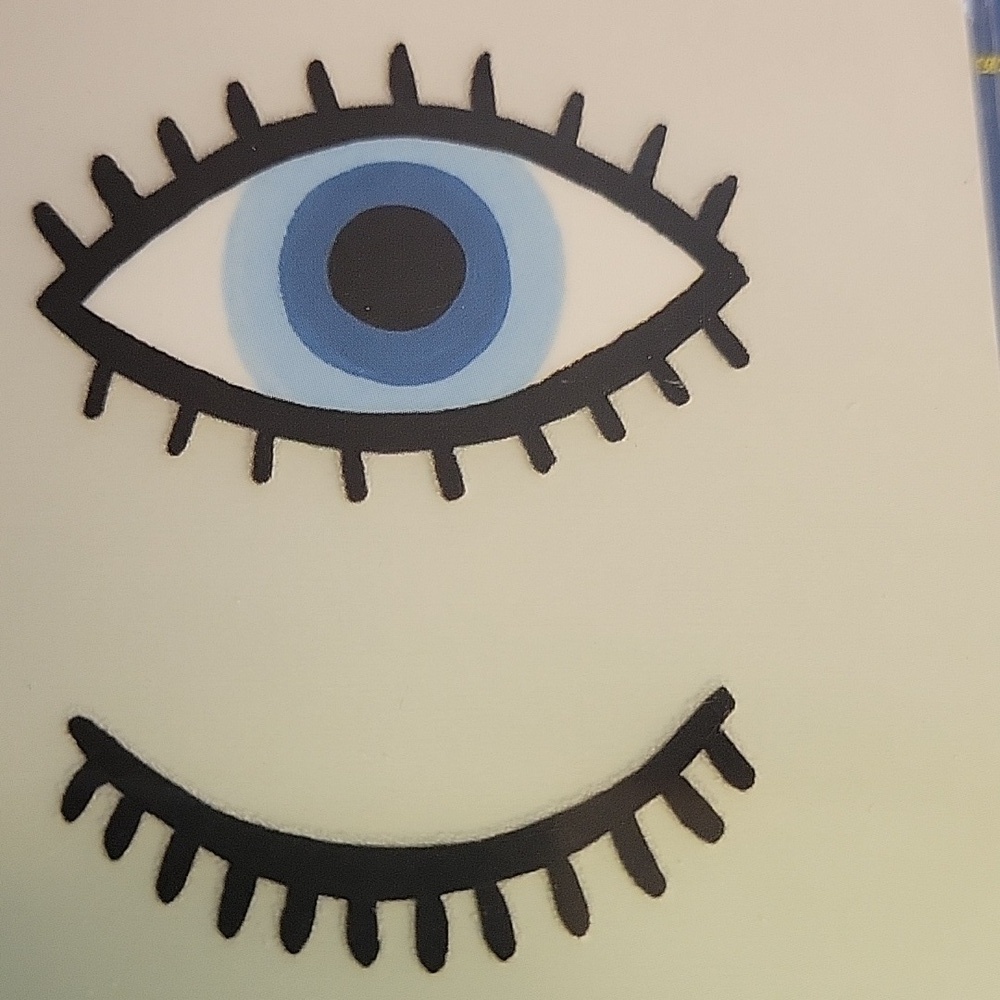 Winking Eye Set Embroidered 1.5" Wide Iron On Patch New